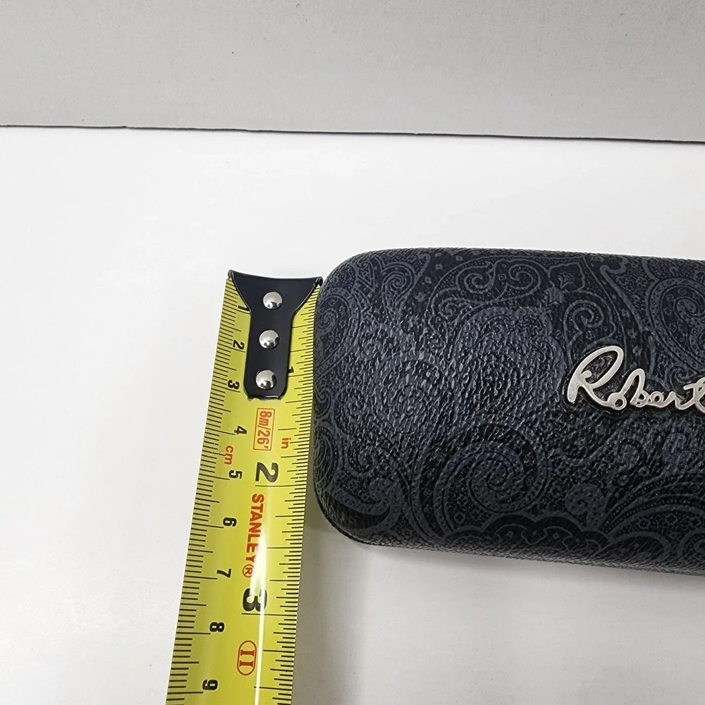 Robert Graham Hard Shell Eye Glasses Case floral Grey Pattern Red Inside W Quote